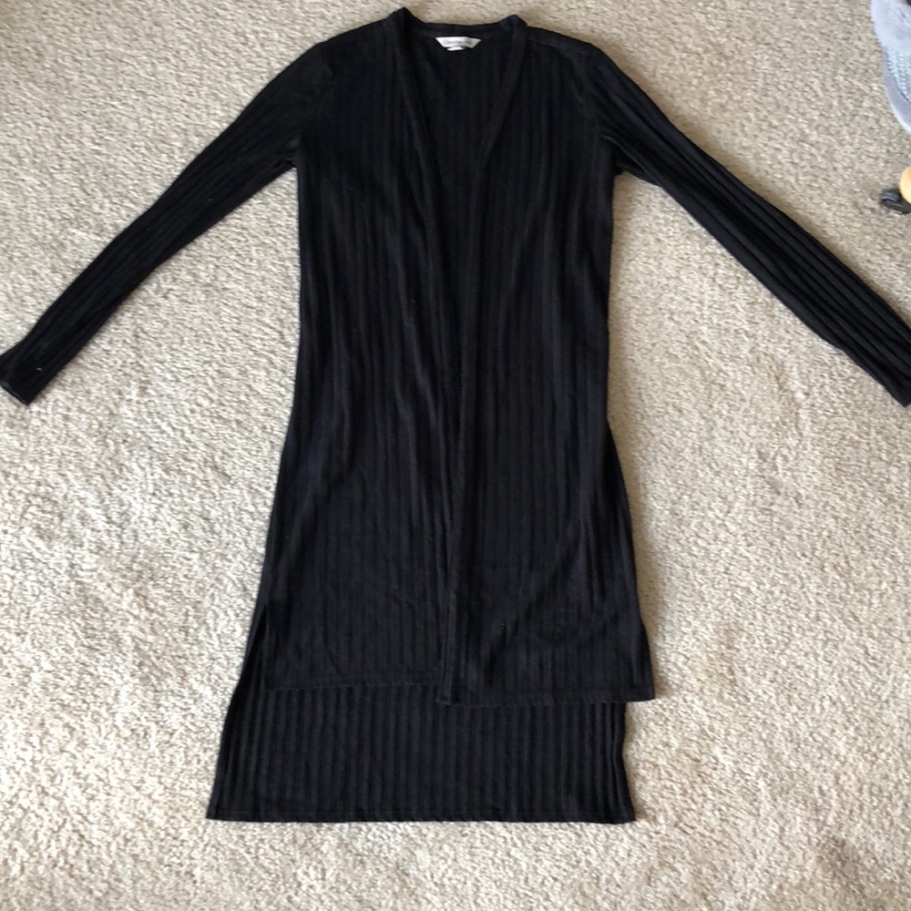 Calvin Klein black long ribbed sweater